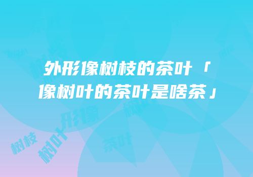 外形像树枝的茶叶「像树叶的茶叶是啥茶」