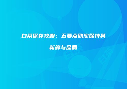 白茶保存攻略：五要点助您保持其新鲜与品质