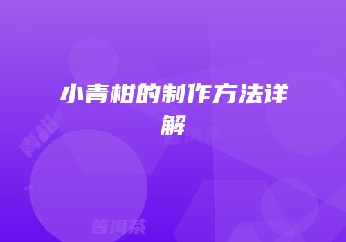 小青柑的制作方法详解