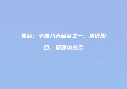贡菊：中国八大名菊之一，清肝明目，保健功效多