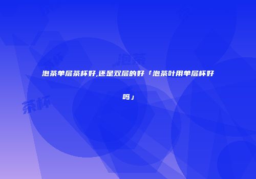 泡茶单层茶杯好,还是双层的好「泡茶叶用单层杯好吗」