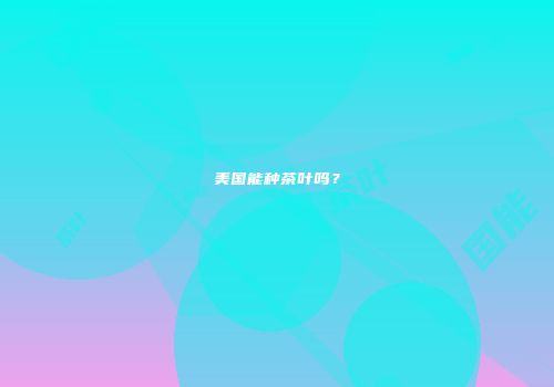 美国能种茶叶吗？
