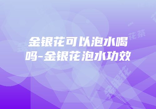 金银花可以泡水喝吗-金银花泡水功效