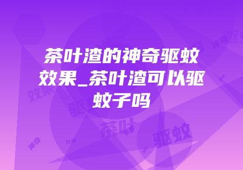 茶叶渣的神奇驱蚊效果_茶叶渣可以驱蚊子吗