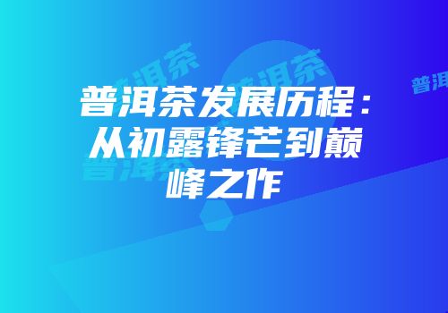 普洱茶发展历程：从初露锋芒到巅峰之作