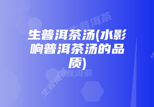 生普洱茶汤(水影响普洱茶汤的品质)