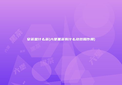 安茶是什么茶(六堡黑茶有什么功效和作用)