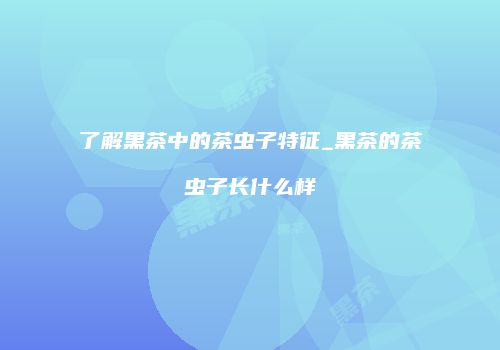 了解黑茶中的茶虫子特征_黑茶的茶虫子长什么样