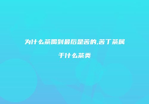为什么茶喝到最后是苦的,苦丁茶属于什么茶类