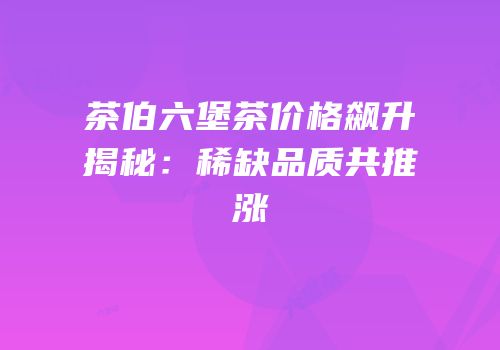 茶伯六堡茶价格飙升揭秘：稀缺品质共推涨