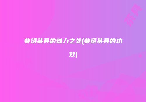 柴烧茶具的魅力之处(柴烧茶具的功效)
