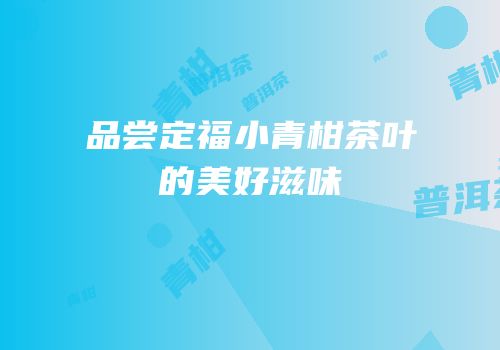 品尝定福小青柑茶叶的美好滋味