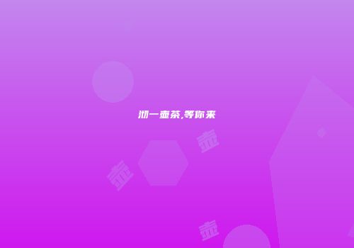 沏一壶茶,等你来