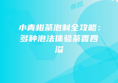 小青柑茶泡制全攻略：多种泡法体验茶香四溢