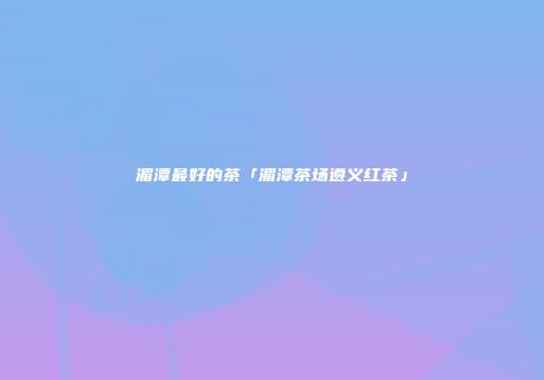 湄潭最好的茶「湄潭茶场遵义红茶」