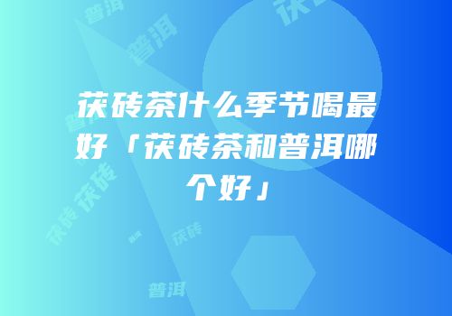 茯砖茶什么季节喝最好「茯砖茶和普洱哪个好」