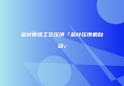 茶叶传统工艺压饼「茶叶压饼机自动」