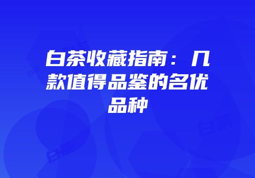 白茶收藏指南：几款值得品鉴的名优品种
