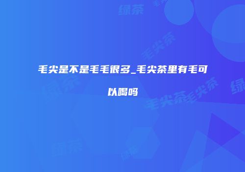 毛尖是不是毛毛很多_毛尖茶里有毛可以喝吗