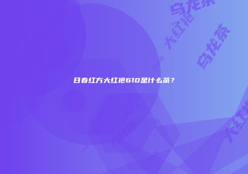 日春红方大红袍610是什么茶？