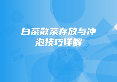 白茶散茶存放与冲泡技巧详解