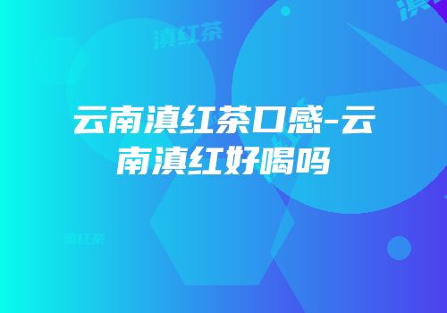 云南滇红茶口感-云南滇红好喝吗