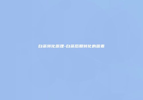 白茶转化原理-白茶后期转化的因素