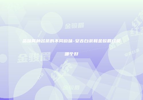 品味两种名茶的不同韵味-安吉白茶和金骏眉红茶哪个好