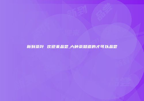 新到茶叶 欢迎来品尝,六种茶知道的才可以品尝