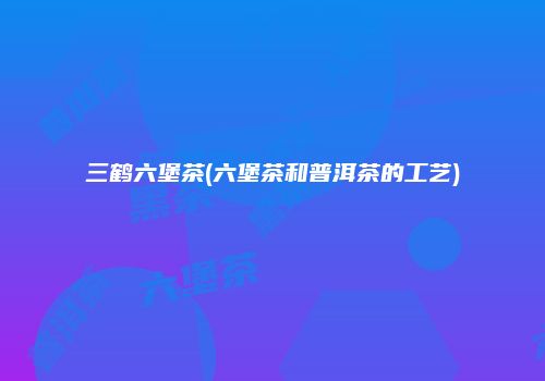 三鹤六堡茶(六堡茶和普洱茶的工艺)