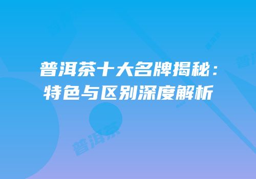 普洱茶十大名牌揭秘：特色与区别深度解析