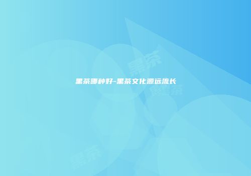 黑茶哪种好-黑茶文化源远流长