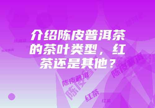 介绍陈皮普洱茶的茶叶类型，红茶还是其他？