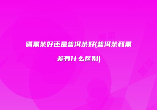 喝黑茶好还是普洱茶好(普洱茶和黑差有什么区别)
