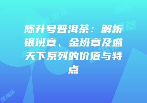 陈升号普洱茶：解析银班章、金班章及盛天下系列的价值与特点