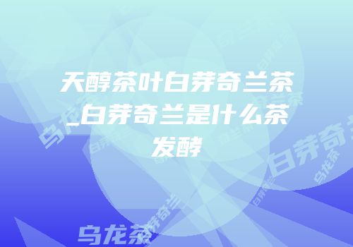 天醇茶叶白芽奇兰茶_白芽奇兰是什么茶发酵