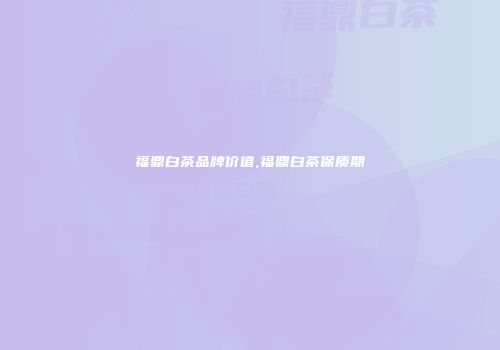福鼎白茶品牌价值,福鼎白茶保质期