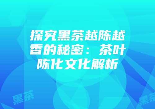 探究黑茶越陈越香的秘密：茶叶陈化文化解析