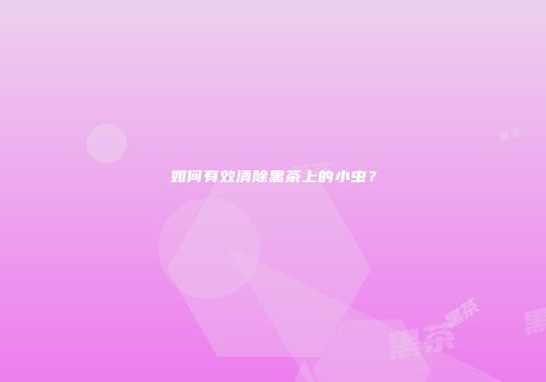 如何有效清除黑茶上的小虫？