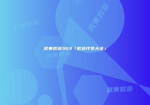 武夷岩茶303「岩茶代号大全」