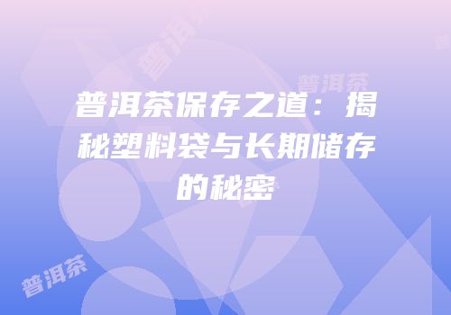 普洱茶保存之道：揭秘塑料袋与长期储存的秘密