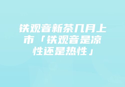 铁观音新茶几月上市「铁观音是凉性还是热性」