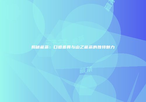揭秘藏茶：口感差异与山乙藏茶的独特魅力