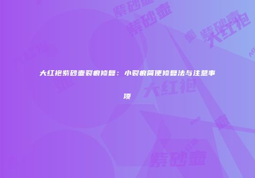大红袍紫砂壶裂痕修复：小裂痕简便修复法与注意事项