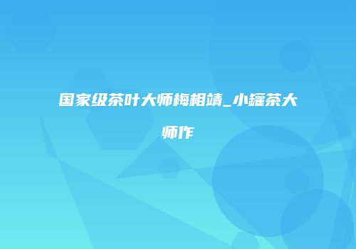 国家级茶叶大师梅相靖_小罐茶大师作