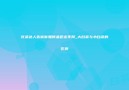 饮茶达人告诉你如何品尝出不同_大白茶与小白茶的区别
