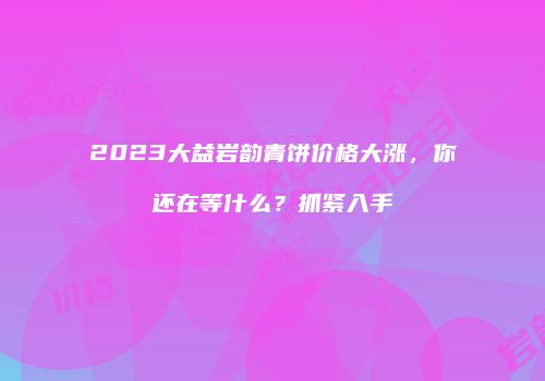 2023大益岩韵青饼价格大涨，你还在等什么？抓紧入手