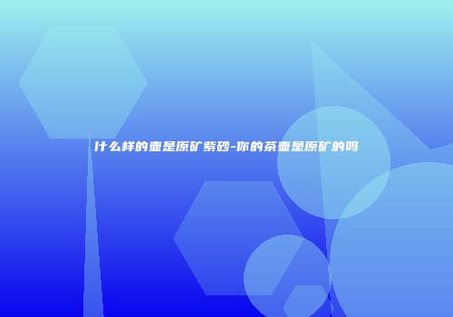 什么样的壶是原矿紫砂-你的茶壶是原矿的吗