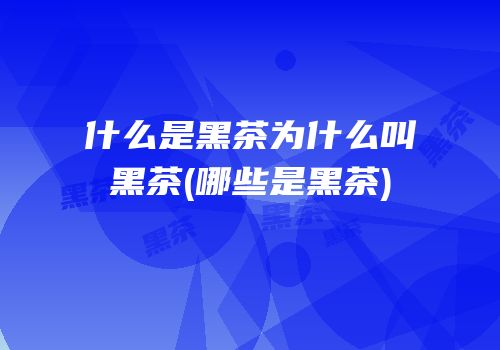 什么是黑茶为什么叫黑茶(哪些是黑茶)
