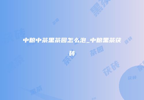 中粮中茶黑茶园怎么泡_中粮黑茶茯砖